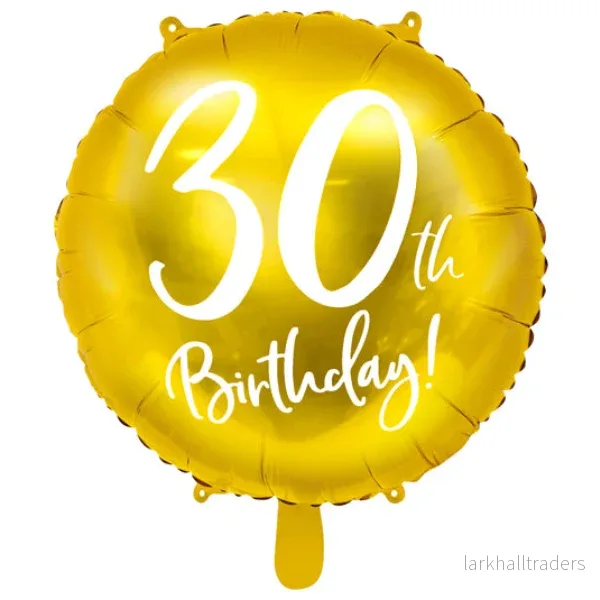 Folieballong, happy birthday 30th 45 cm