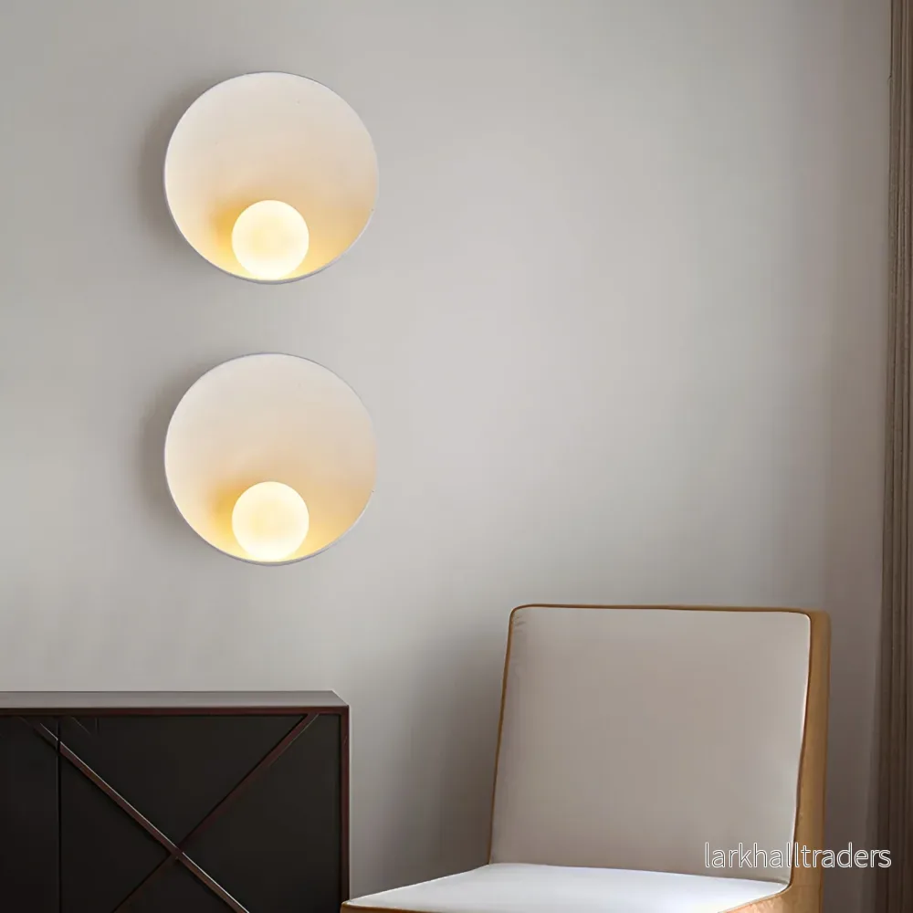 Kanso – Japandi Vägglampa med Opalglas & Trädetaljer - Bild 2