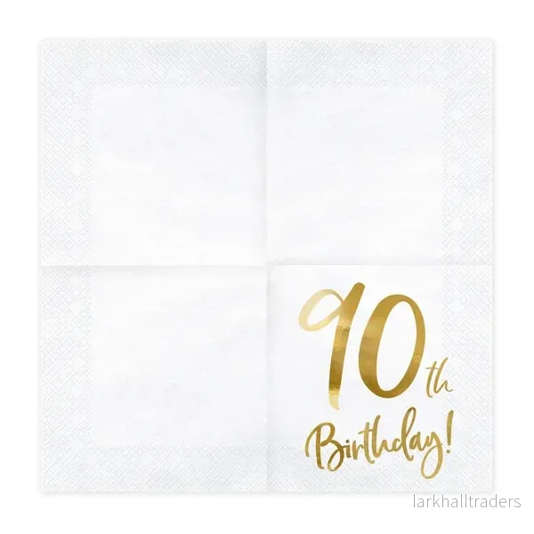 Servetter, happy birthday 90th 20 st - Bild 2