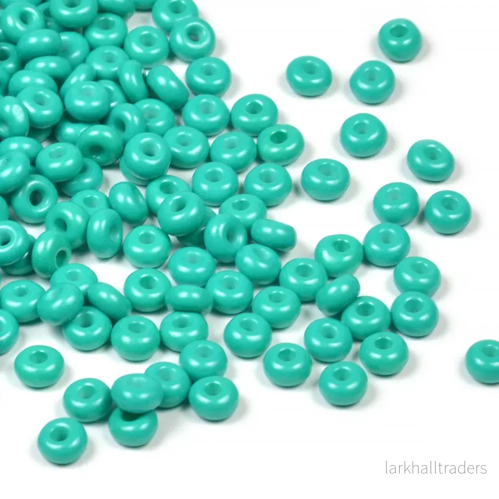 Seed Beads, 4mm, opak sjögrön, 30g - Bild 2