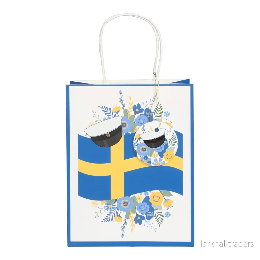 Presentpåse, svenska flaggan 18x32 cm - Bild 2