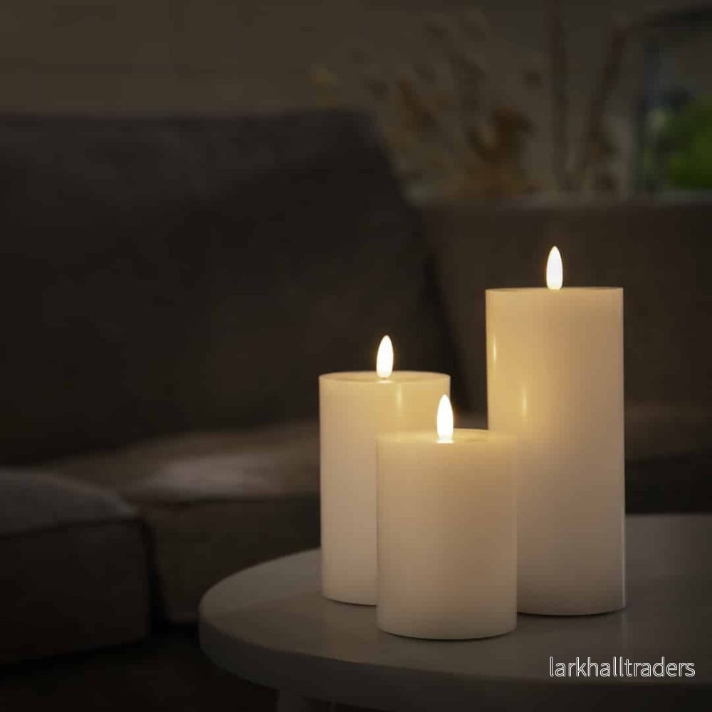 LED-ljus – 1 st. – ø10 x 20 cm – m/3D-låga – (flera färger) - Bild 3