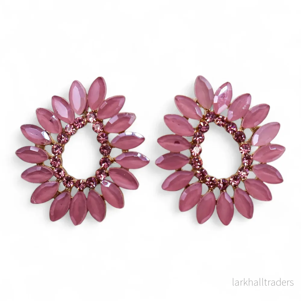 Loopörhängen i rosétonat glas – vintageinspirerad design