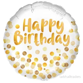 Folieballong, golden birthday party 45 cm Folieballong, golden birthday party 45 cm