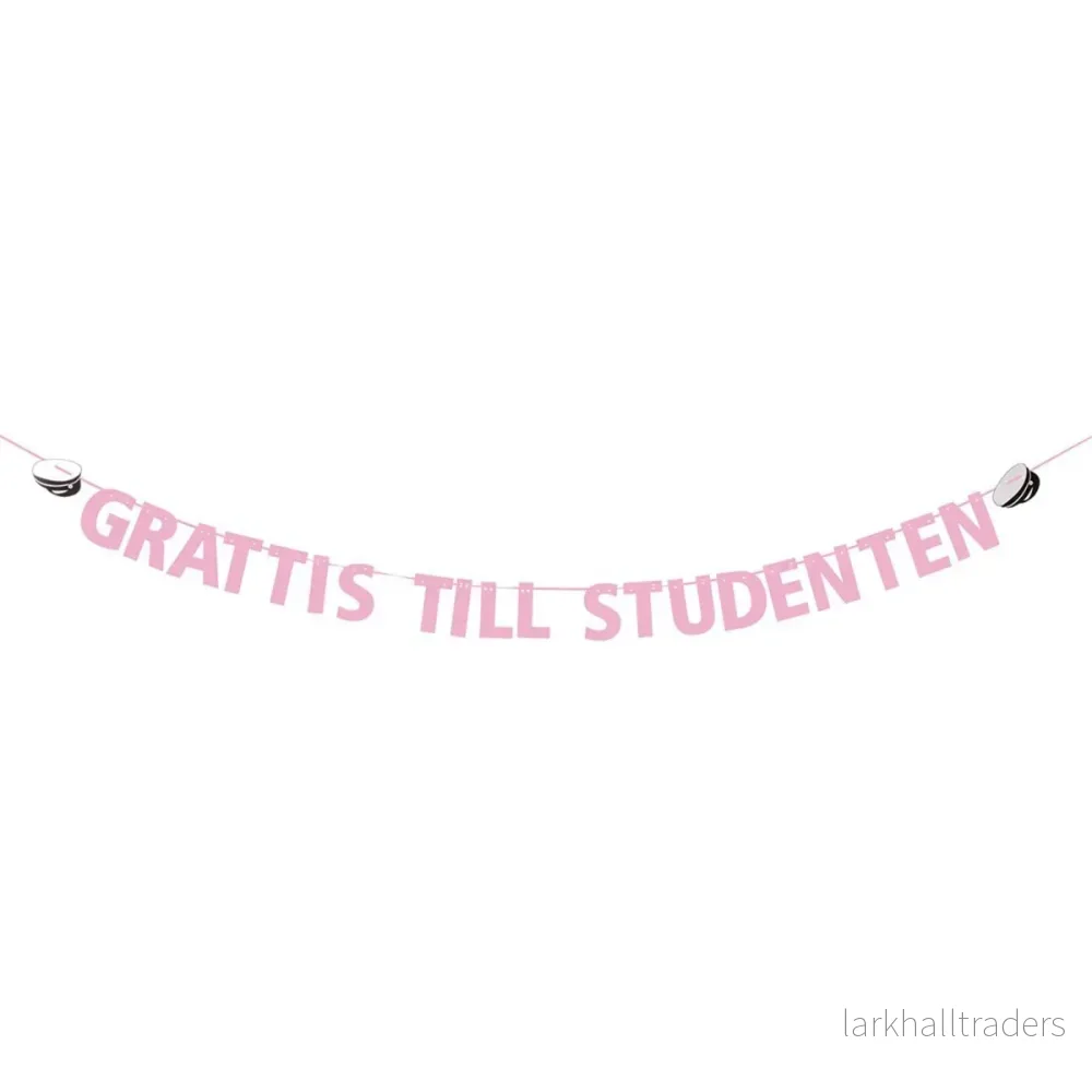 Girlang, grattis till studenten rosa 3,6 m Girlang, grattis till studenten rosa 3,6 m