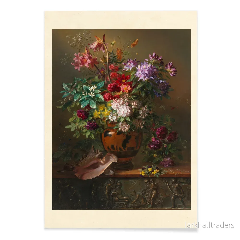 Blommor i en grekisk vas Poster - Bild 2