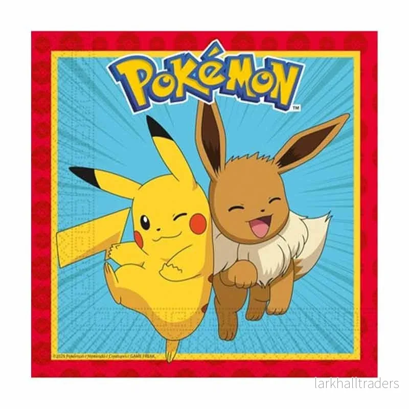 Servetter, Pokémon 33×33 cm 20 st Servetter, Pokémon 33×33 cm 20 st