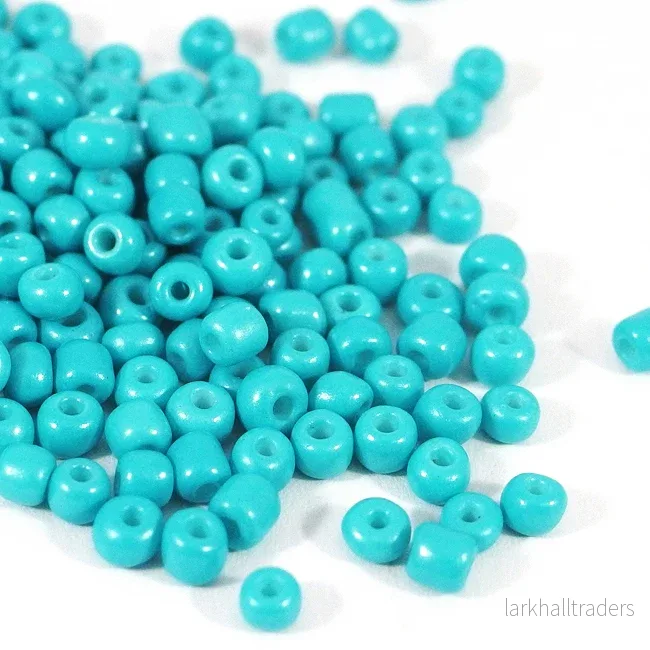 Seed Beads, 4mm, opak turkos Seed Beads, 4mm, opak turkos