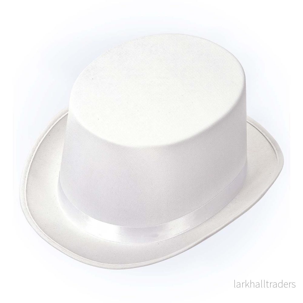 Hög hatt, satin vit Hög hatt, satin vit