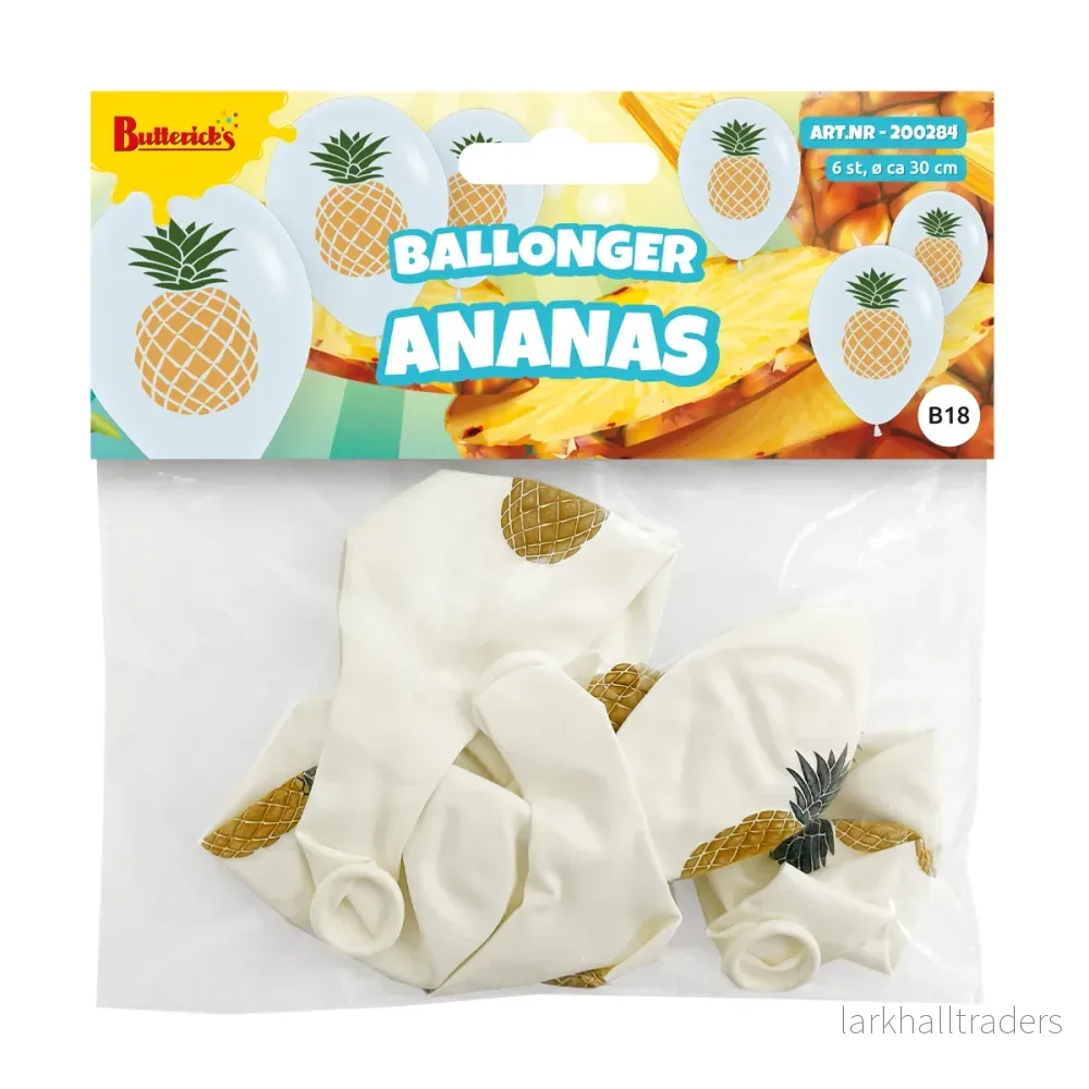 Ballonger, ananas 6 st - Bild 2