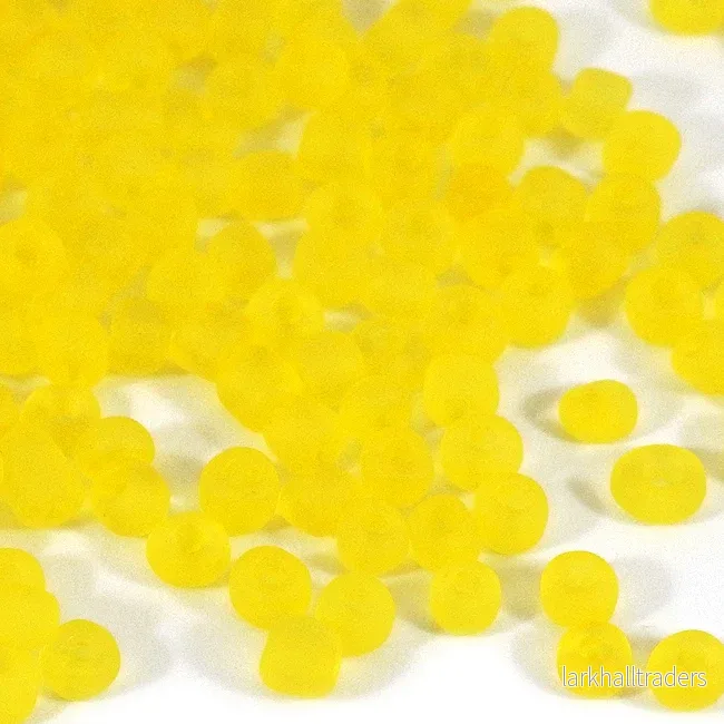 Seed Beads, 4mm, frostad-transparent gul, 30g Seed Beads, 4mm, frostad-transparent gul, 30g