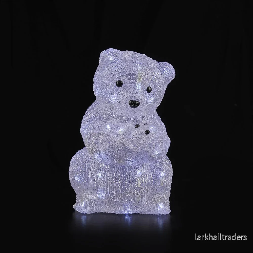 Björn Akryl – höjd 20 cm med LED-ljus