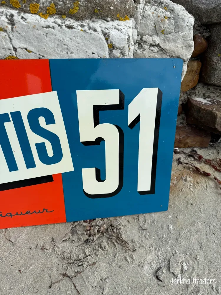 Pastis 51 reklamskylt i litografiskt stål från 1957 - Bild 3