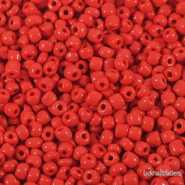 Seed Beads, 4mm, opak röd - Bild 3