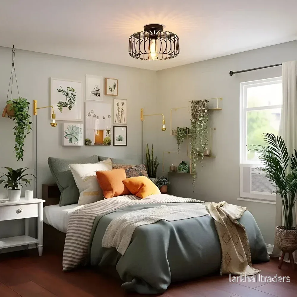 CageLume – Svart Fågelbur Taklampa i Modern Industriell Design - Bild 3
