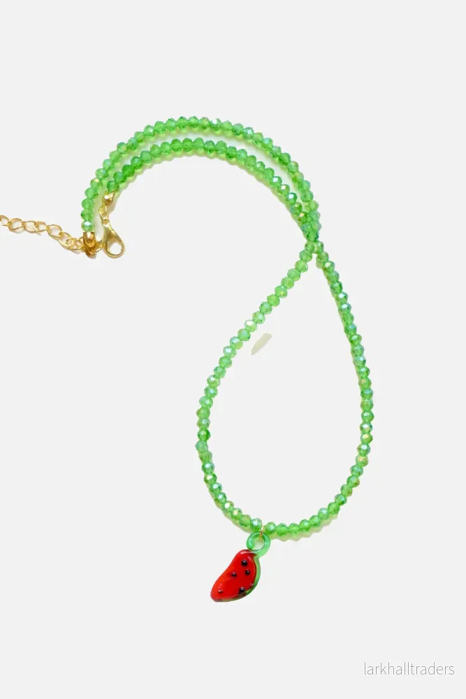 Körsbär och Gröna Pärlor Halsband Körsbär och Gröna Pärlor Halsband
