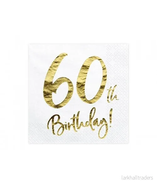 Servetter, happy birthday 60th 20 st Servetter, happy birthday 60th 20 st