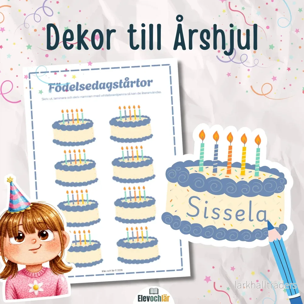 Födelsedagstårtor – tillbehör till årshjul Födelsedagstårtor – tillbehör till årshjul