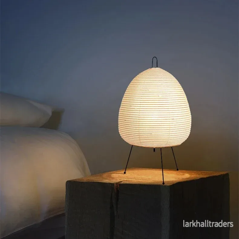 Hinoko - Japansk Bordslampa i Rispapper med LED-belysning | Harmonisk Inredningsbelysning för Hemmet - Bild 3