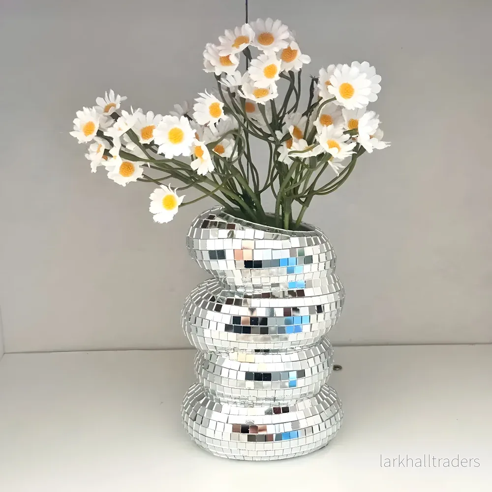 LumoSpiral – Glittrande Disco-Vas i Spegeldesign - Bild 2