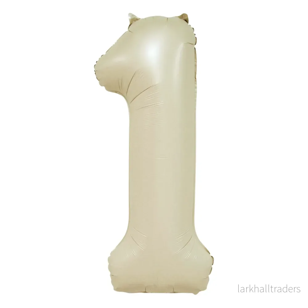 Folieballong, siffra 1 krämvit 86 cm Folieballong, siffra 1 krämvit 86 cm