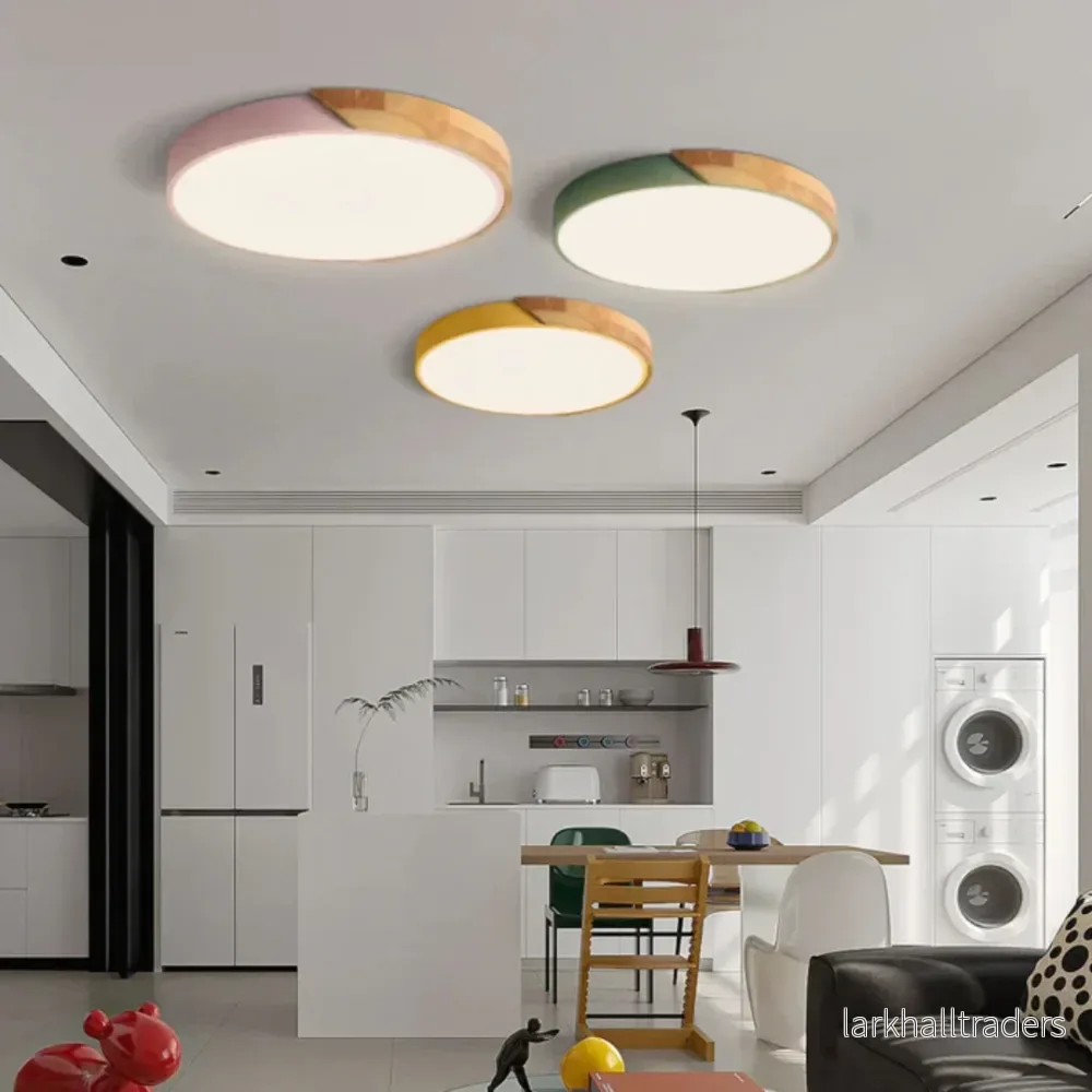 Skandinavisk LED-taklampa i trä med varm design Skandinavisk LED-taklampa i trä med varm design