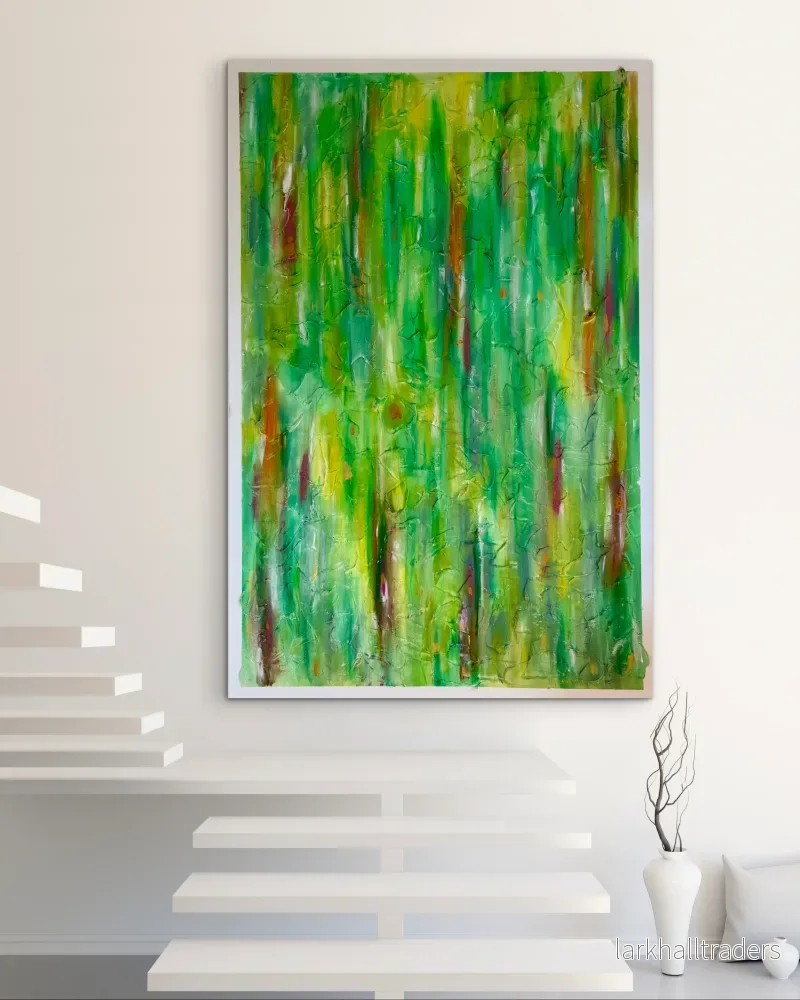 Rainforest – Grön Abstrakt Målning 100x150 cm, Original