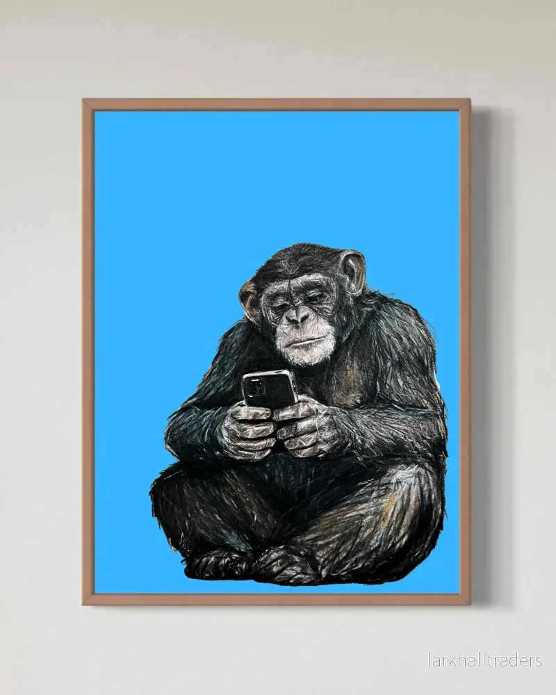Scroll Ape – Blue Edition – Begränsad Fine Art Print - Bild 3