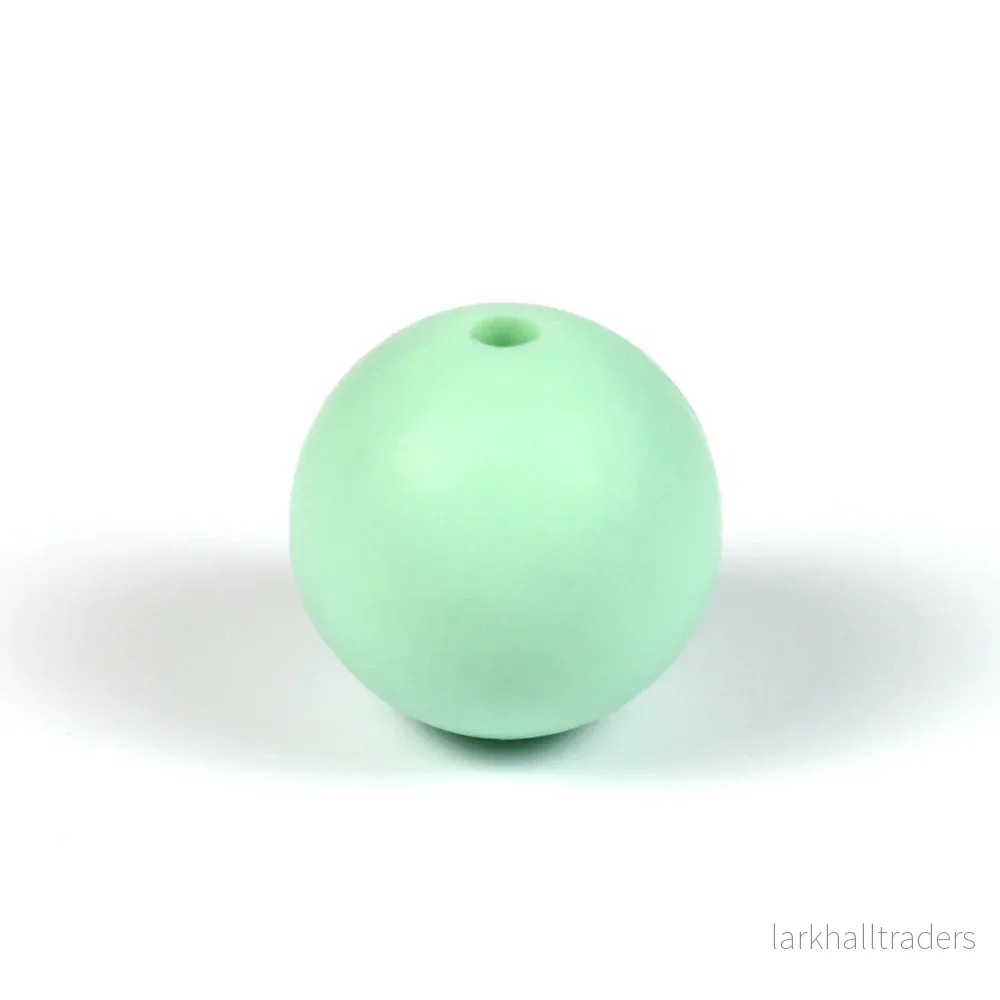 Silikonpärlor, mint, 15mm