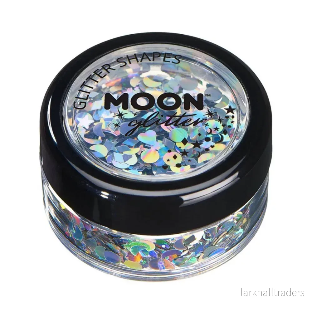 Moon Glitter Holographic Glitter Shapes, silver 3 g Moon Glitter Holographic Glitter Shapes, silver 3 g