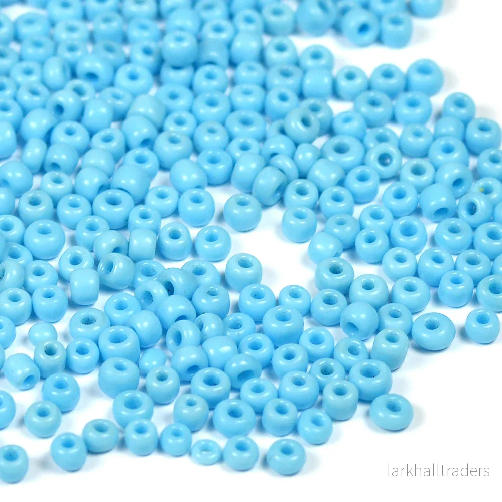 Seed Beads, 2mm, opak ljusblå, 30g Seed Beads, 2mm, opak ljusblå, 30g