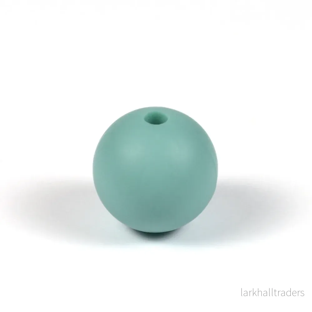 Silikonpärlor, misty blue, 12mm