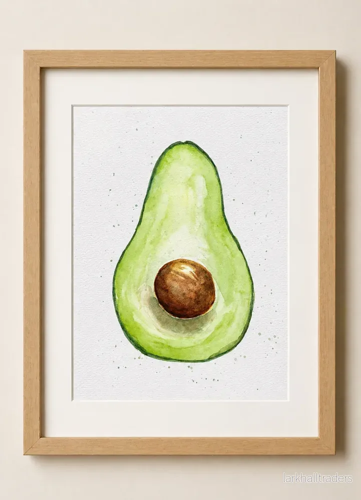 Avokado Akvarellmålning Original - Bild 2