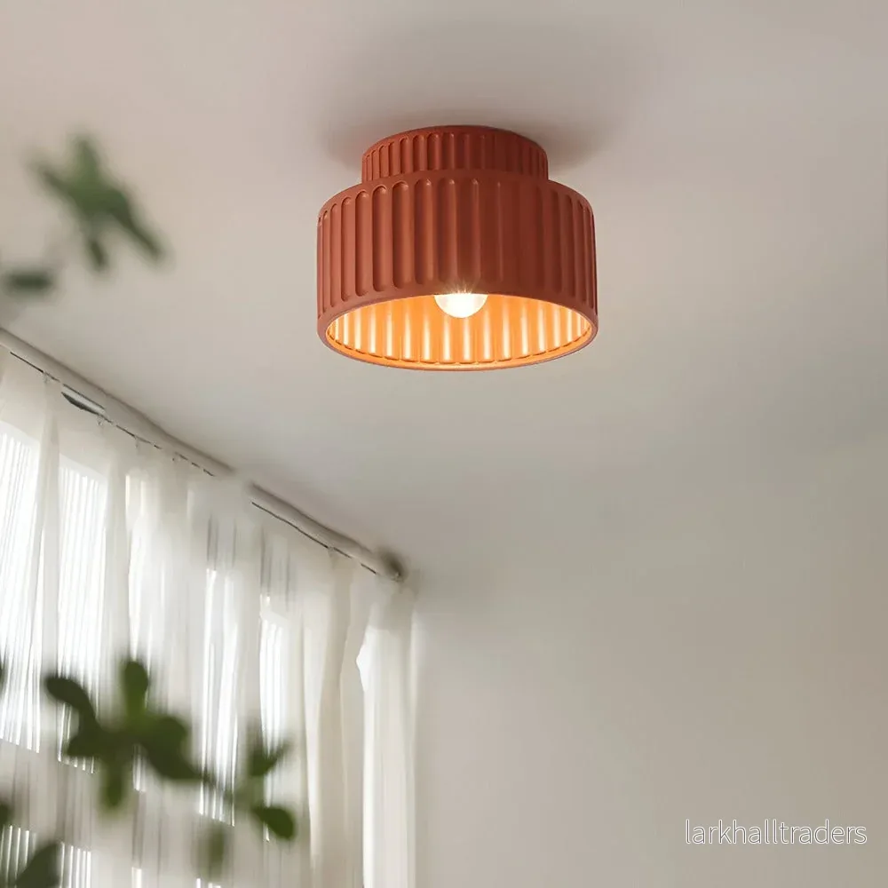 EcoRibbed – Vit Harts Taklampa med Räfflad Design