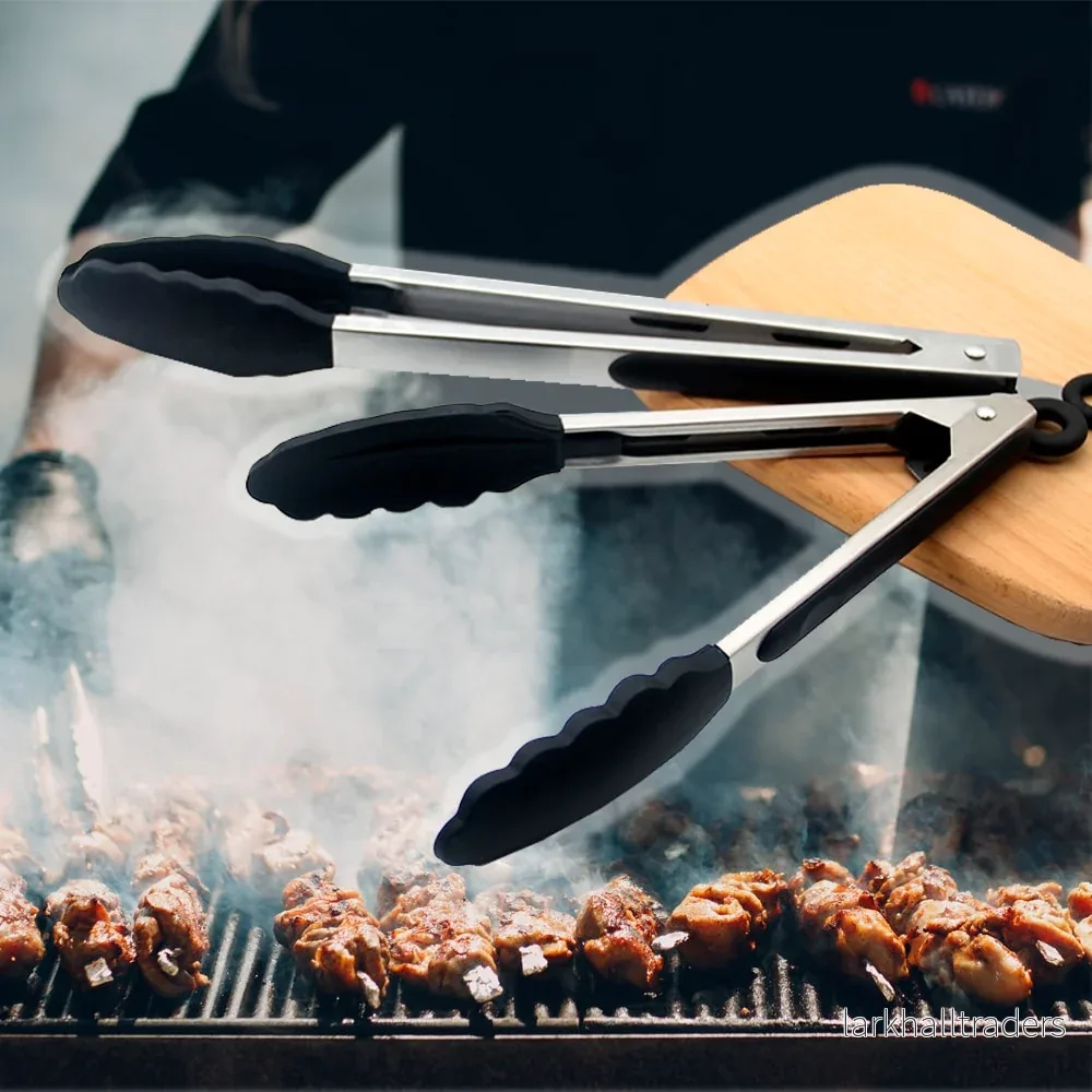 Grilltång i silikon och rostfritt stål – 23/30 cm – svart eller vit Grilltång i silikon och rostfritt stål – 23/30 cm – svart eller vit