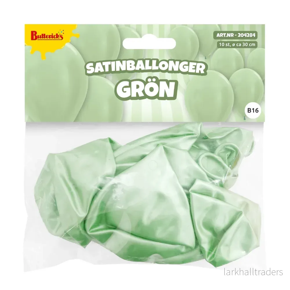 Ballonger, satin grön 10 st - Bild 2