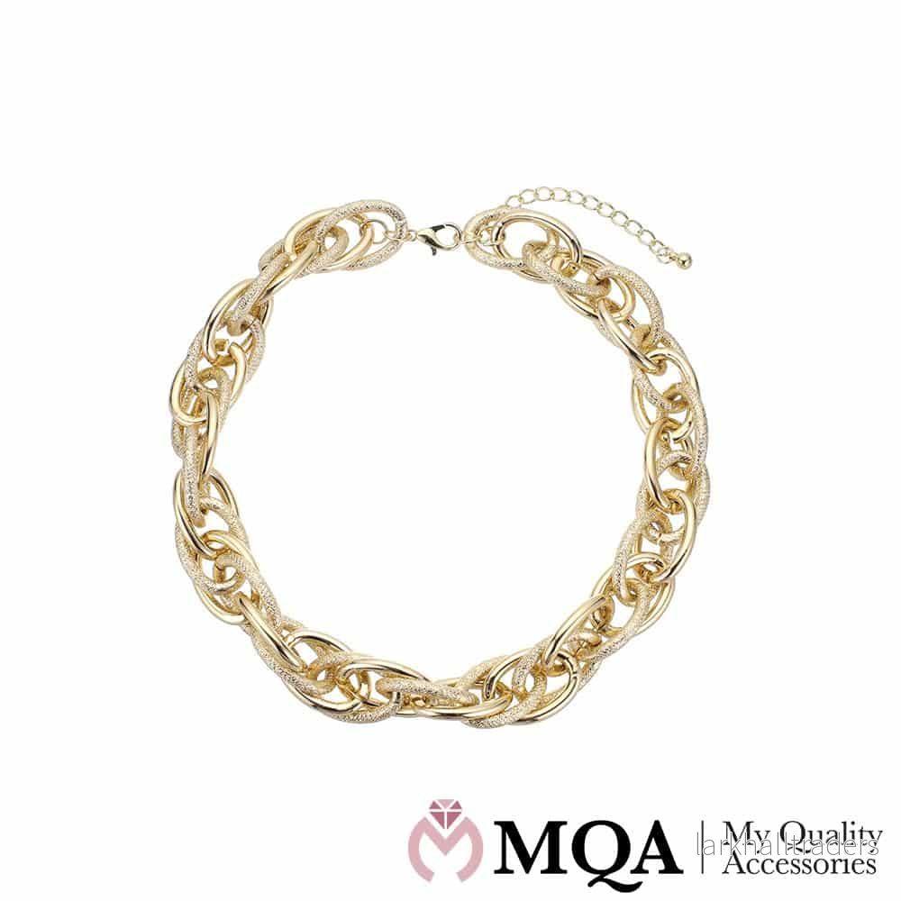 Halsband guldfärgat, vriden dubbelkedja, justerbar Halsband guldfärgat, vriden dubbelkedja, justerbar