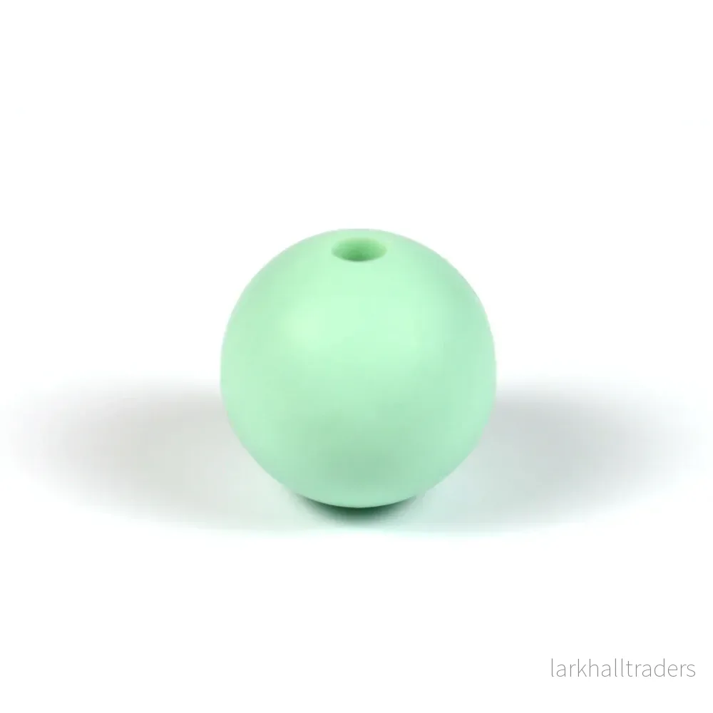 Silikonpärlor, mint, 12mm