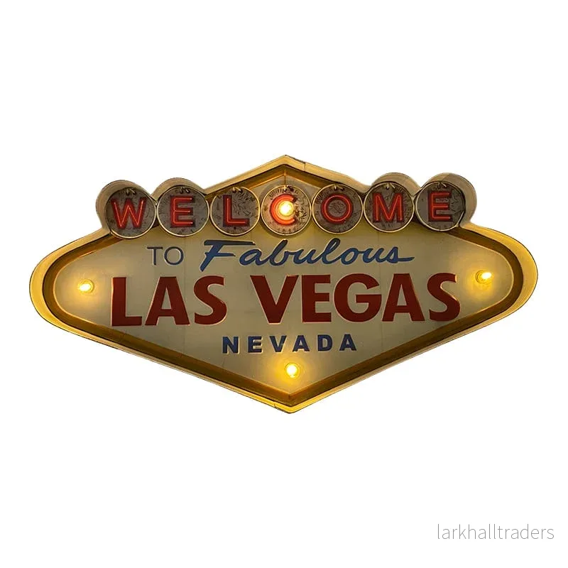 Retroskylt LAS VEGAS med ljus