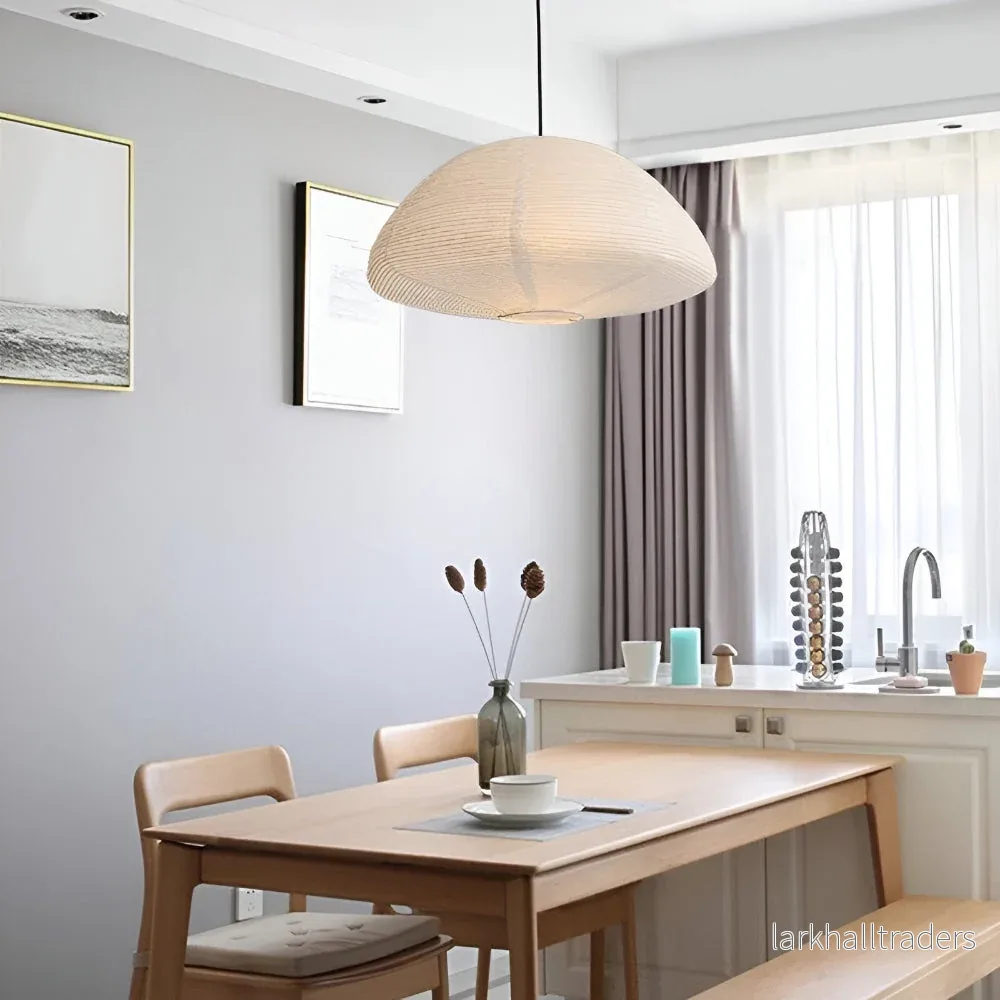 AeroLume – Elegant Samtida Pendellampa i Metall och Rispapper - Bild 2