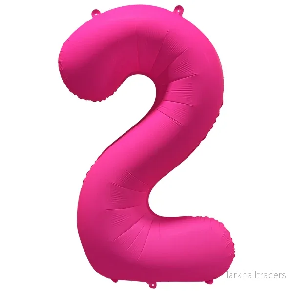 Folieballong siffra, 2 neon rosa 86 cm Folieballong siffra, 2 neon rosa 86 cm