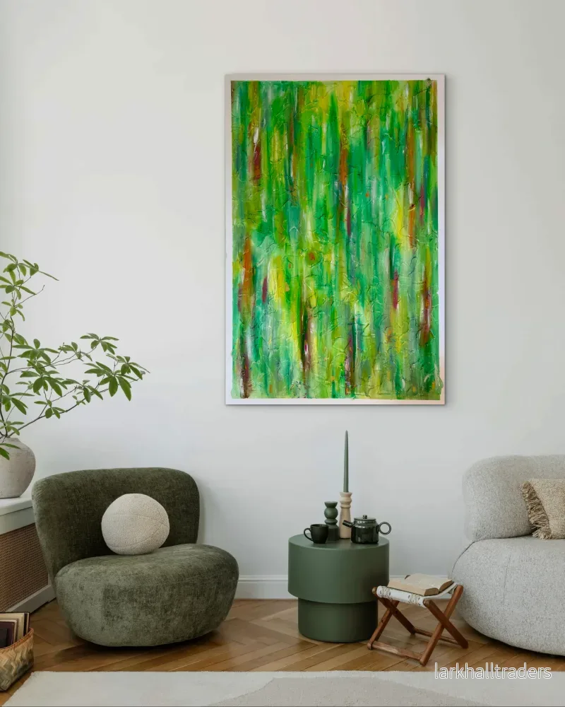 Rainforest – Grön Abstrakt Målning 100x150 cm, Original - Bild 2