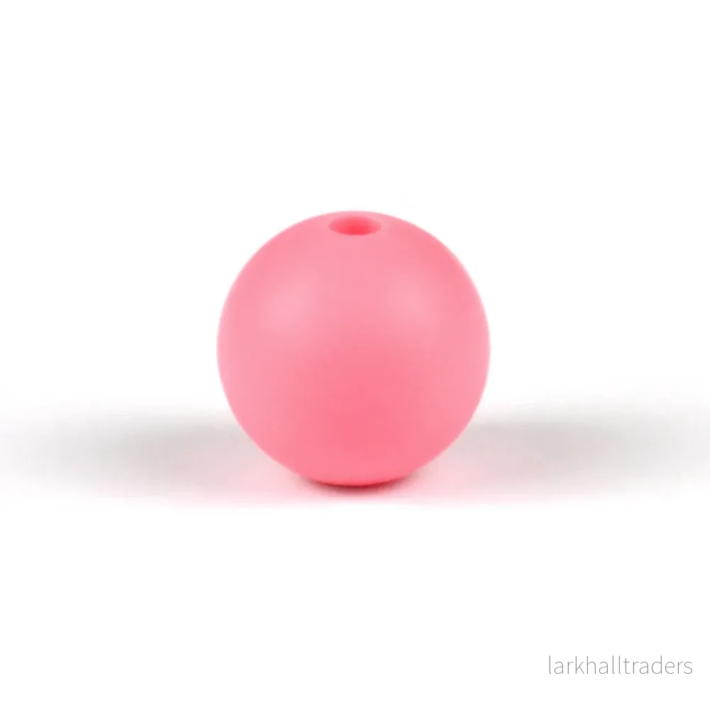 Silikonpärlor, flamingo pink, 12mm