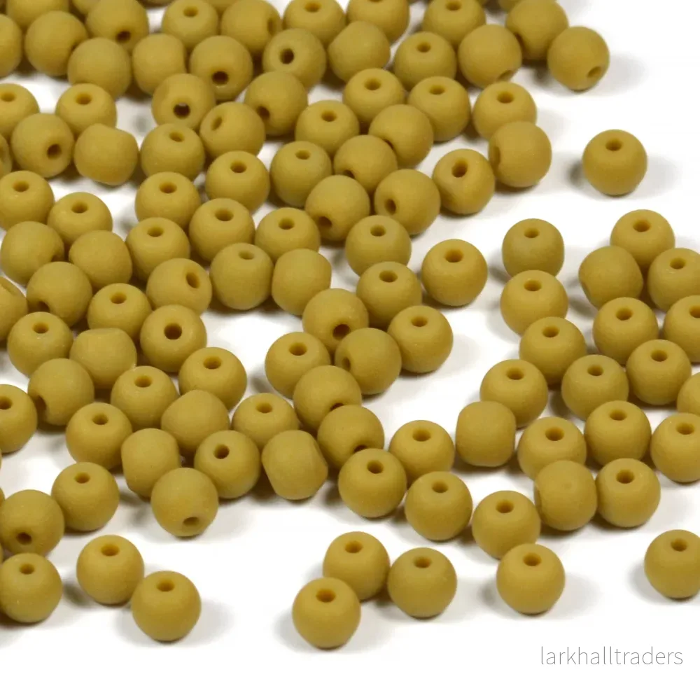 Seed Beads, 4mm, frostad dijon, 20g Seed Beads, 4mm, frostad dijon, 20g