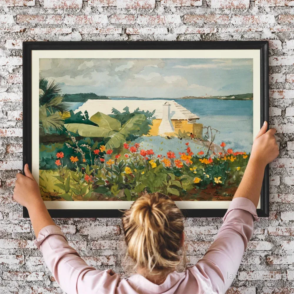 Blomträdgård och bungalow Poster Blomträdgård och bungalow Poster