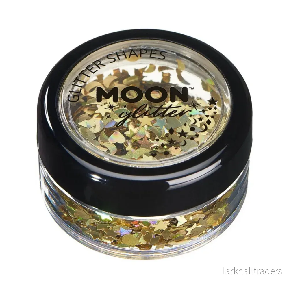 Moon Glitter Holographic Glitter Shapes, gold 3 g Moon Glitter Holographic Glitter Shapes, gold 3 g