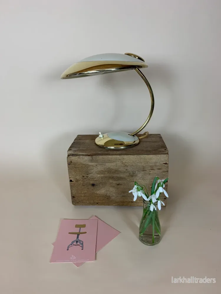 Helo bordslampa i mässing och vitt - Bild 2