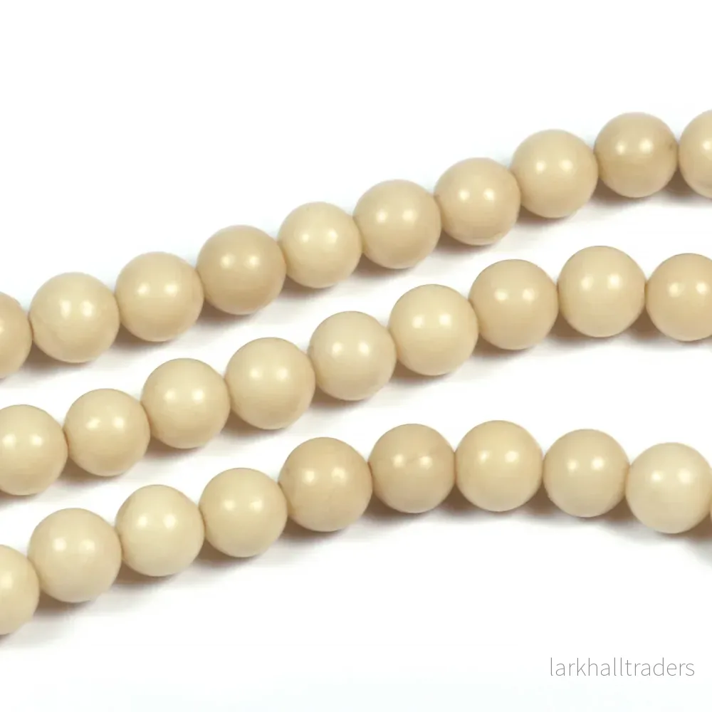 Fossil pärlor, beige, 6mm Fossil pärlor, beige, 6mm