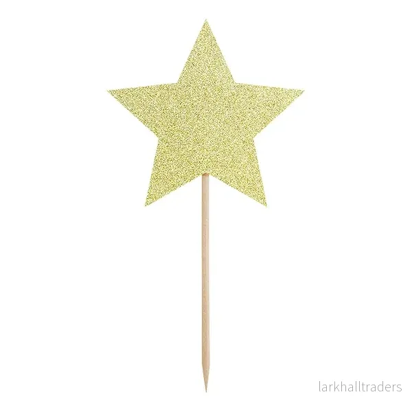 Cupcake toppers, stjärnor guld 6 st - Bild 2