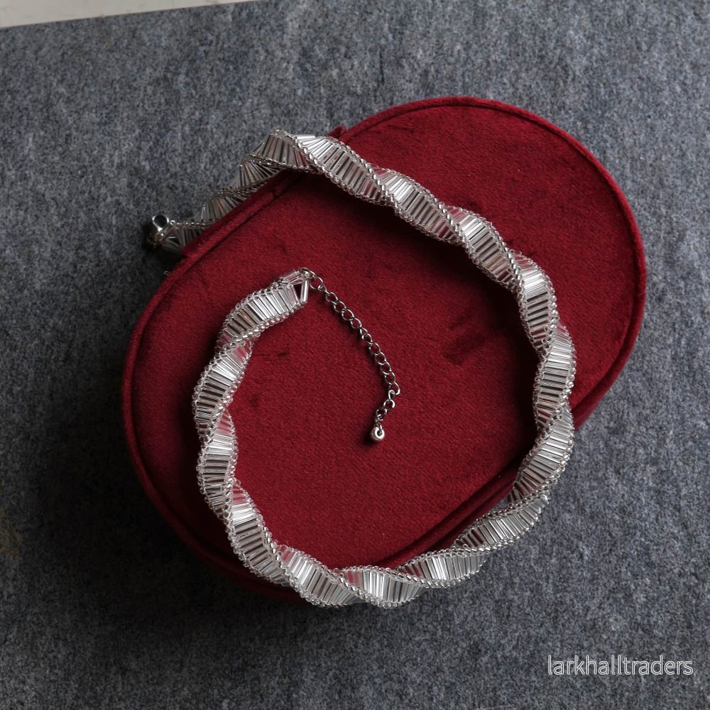 Handgjord Japansk Miyuki Pärlhalsband